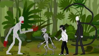 SCP 096 vs The Rake, SLENDERMAN, Jeff the killer - Drawing cartoons 2