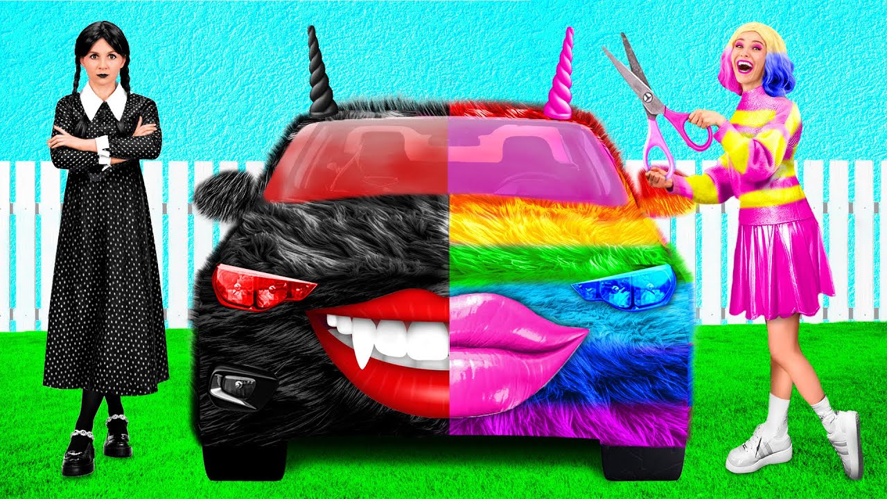 Радужная машина vs Черная машина Челлендж | Смешные Моменты от DuKoDu Challenge