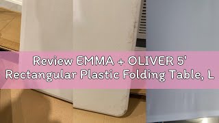 Review EMMA + OLIVER 5' Rectangular Plastic Folding Table, Long Plastic Foldable Table for Residenti