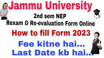 2nd sem NEP Rexam & Rexam Ka form kase fill kre online | New Update of Jammu University | Last Date