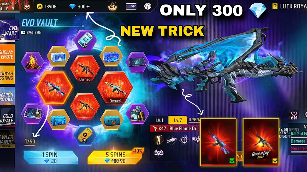 New Evo Vault Event Spin Trick 🤯🥳 | Draco Ak47 Only 300 💎 | Free Fire New Event Today | Ff New Event