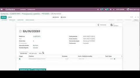 Odoo ERP 14 - Módulo para ordenes de recogida pedidos negativos