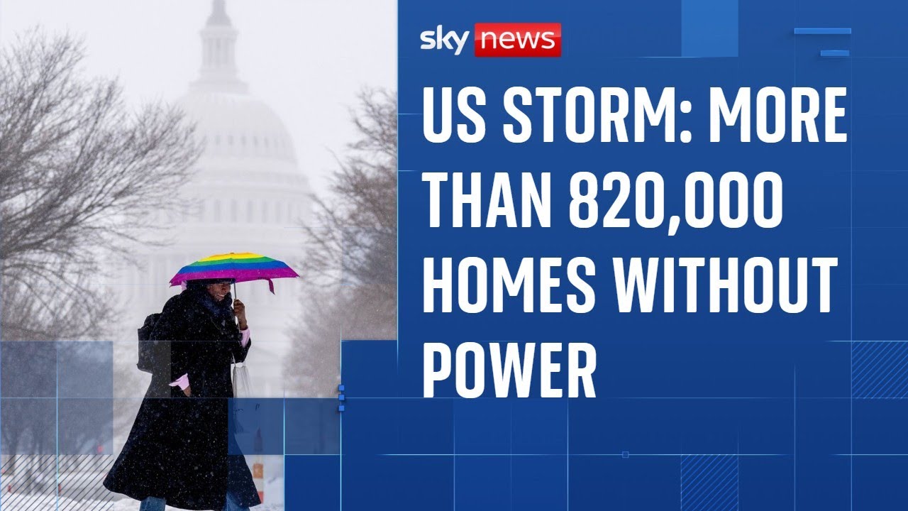 US storm: More than 820,000 homes without power and thousands of flights cancelled