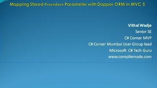 Mapping Stored Procedure Parameter with Da...