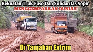 Menggemparkan Dunia!!! Kekuatan Truk Fuso Dan Solidaritas Sopir Di Tanjakan Extrim