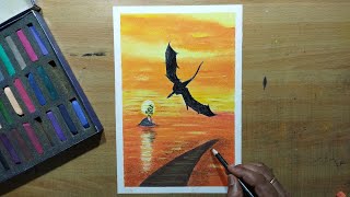 How to Draw Dragon with Soft Pastel / Easy Soft Pastel Drawing for Beginners /Daily Art 174 screenshot 2