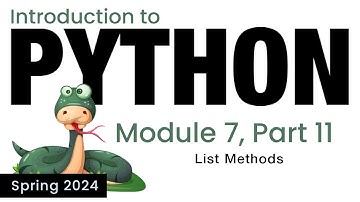 Python - Module 7 - List Methods (Spring 2024)