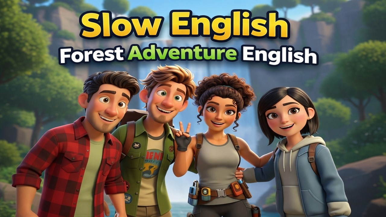 English Listening Practice – Forest Camping Mystery | Real English Conversation (Slow & Clear)