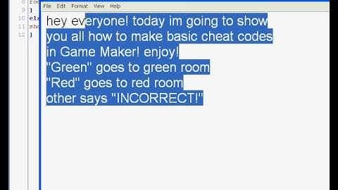 Game Maker Tutorial - Cheat Codes