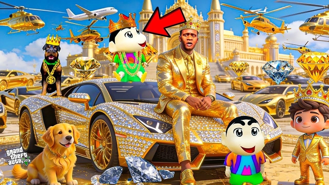 Franklin And Shinchan Touch Anything Become Diamond & Gold in GTA 5 || SHINCHAN GTA 5 VIDEO