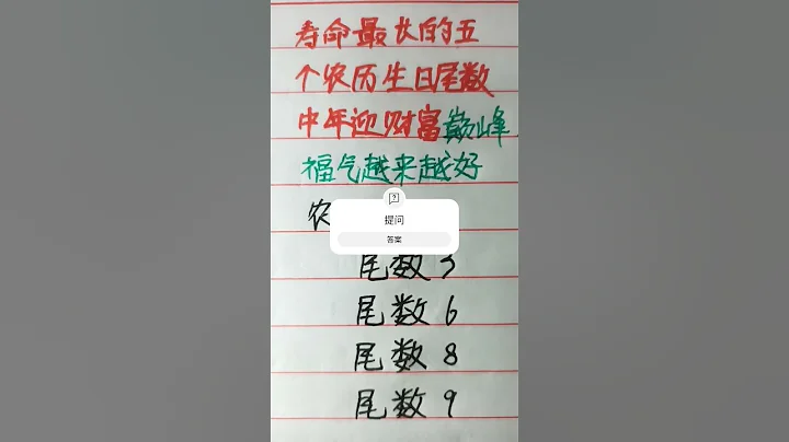 壽命最長的5個生日尾數，中年迎財富巔峰，福氣越來越好 #music #生肖 #老人言 - 天天要聞