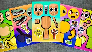 TUNG TUNG TUNG SAHUR Funny Brainrot Faces Sticker Book | ASMR DIY Paper screenshot 3