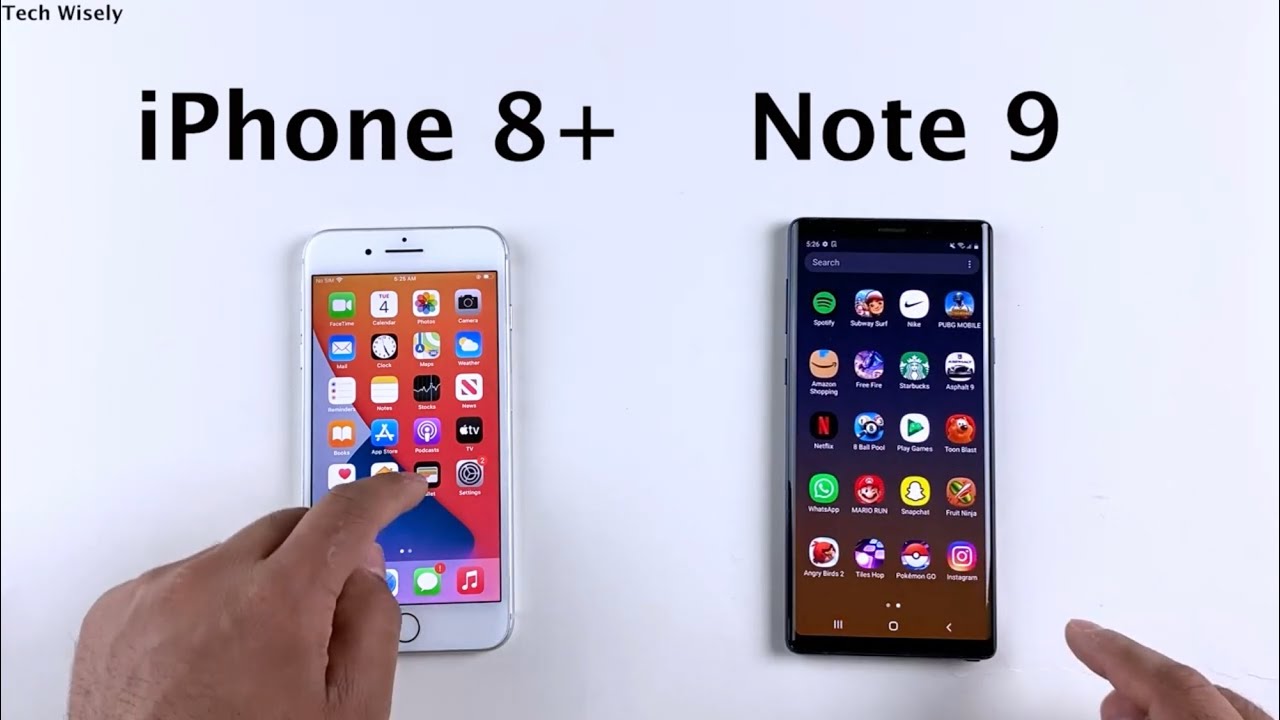 iPhone 8+ vs Note 9-속도 테스트 2021