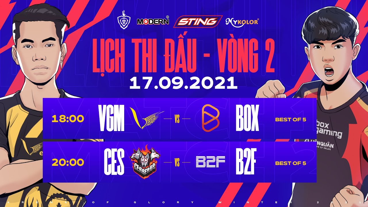 V GAMING vs BOX GAMING | CERBERUS ESPORTS vs B2F GAMING - Vòng 2 ĐTDV mùa Đông 2021 (17/09)