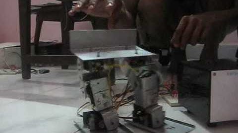 The first steps of our biped