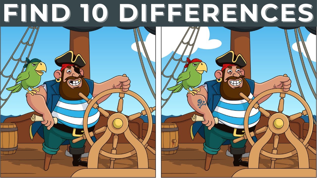 Find 10 Differences - Easy Level | Find Difference Between Two Cartoon