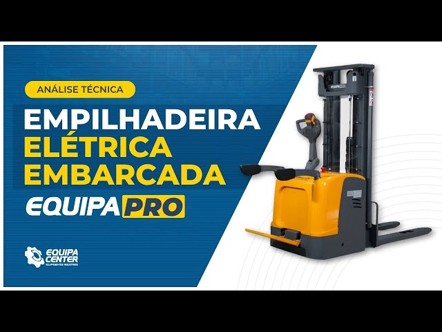 Thumbnail do video: Empilhadeira Elétrica Patolada 1.500kg Elevação 5,0m com Plataforma para Operador Embarcado Bateria 24v/200Ah - EquipaPRO SRX1550 MAX
