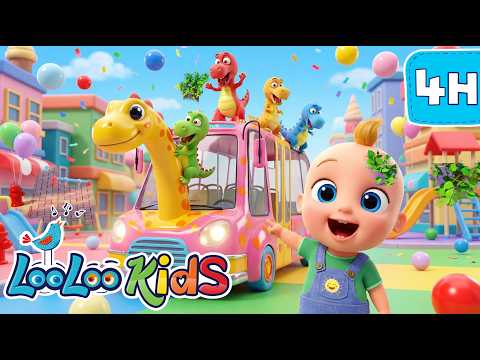 Wheels On The Bus 🚍 + More Hits for Kids | 4-Hour Toddler Videos Compilation | LooLoo Kids
