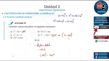 Unidad 02 | Factorizacion de Expresiones Algebraicas | Introduccion a la Matematica | FCE