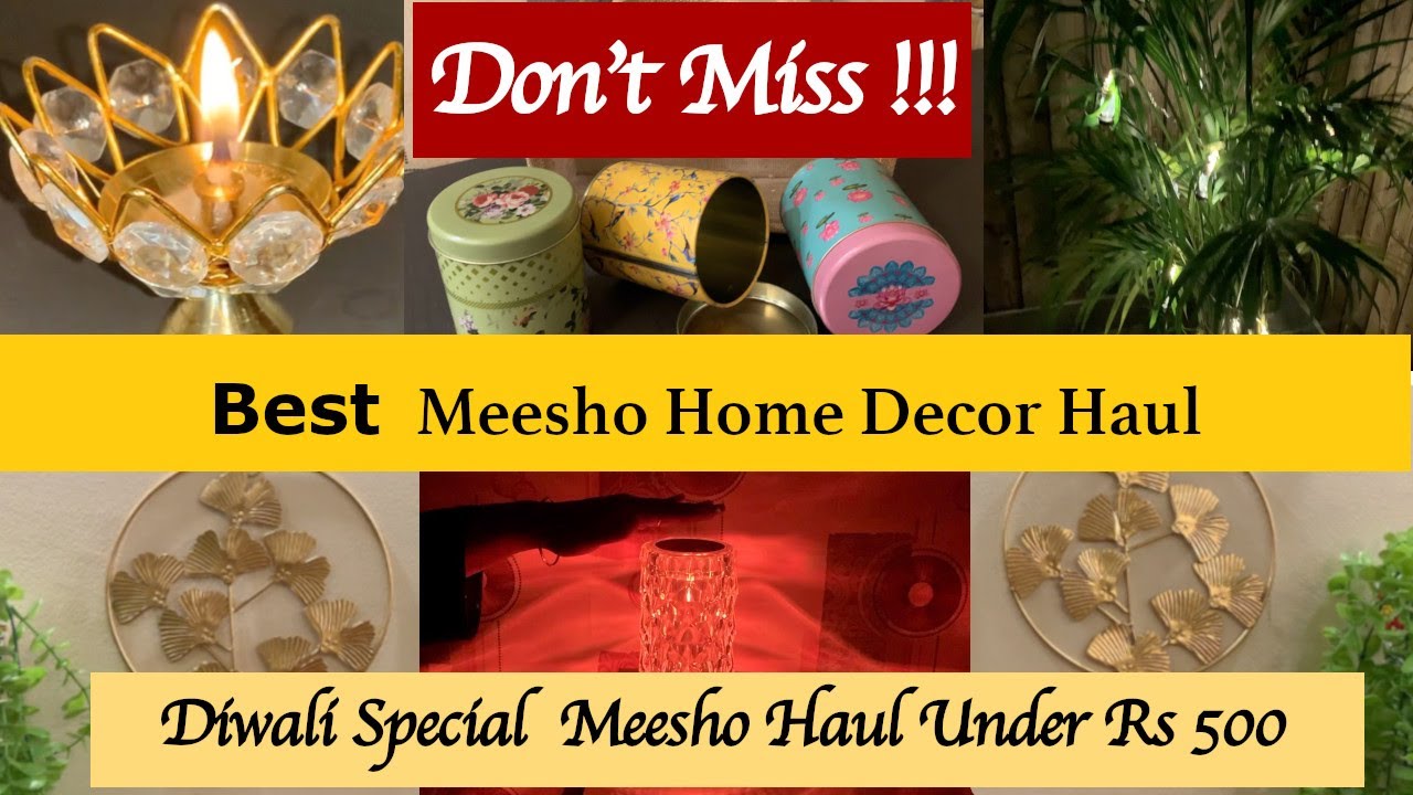 MEESHO Home Decor Haul 💯under Rs 500 Diwali Decoration meesho haul