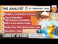 Current Affairs Today 12 February 2026 I UPSC Daily Current Affairs IThe Hindu Analysis IThe Analyst