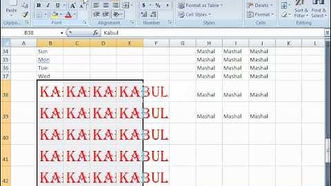 Microsoft Excel 2007 --Home Tab Tutorial In Dari Part2