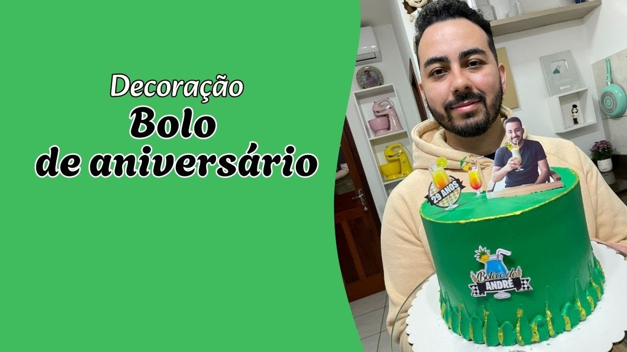 Decoração Bolo de Aniversário em Chantilly para Homem - Live para Iniciantes