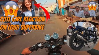 Taking Loud Superbike to CITY  |  Continental gt 650 | Kawasaki z900 | CUTE GIRL Reaction | #gt650