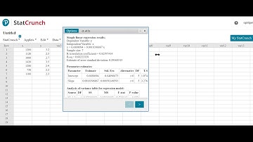 1505 Calculating  p-value in StatCrunch for Linear Correlation Analysis