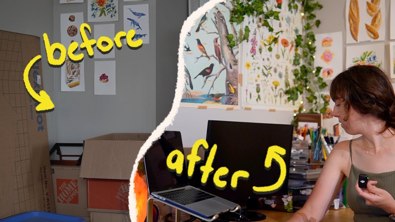 from living room to ART STUDIO 🎨 (TINY space makeover!) - YouTube
