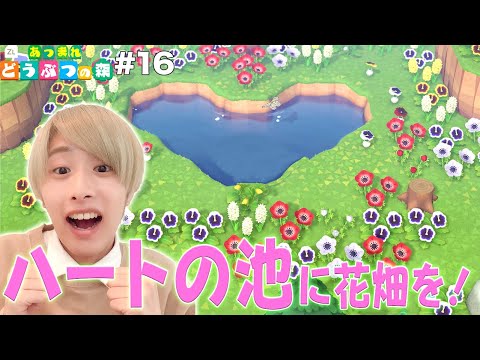 激レア天然ハートの池を花畑にしたら 島のレベル上がる 16 あつ森 あつまれどうぶつの森 Youtube