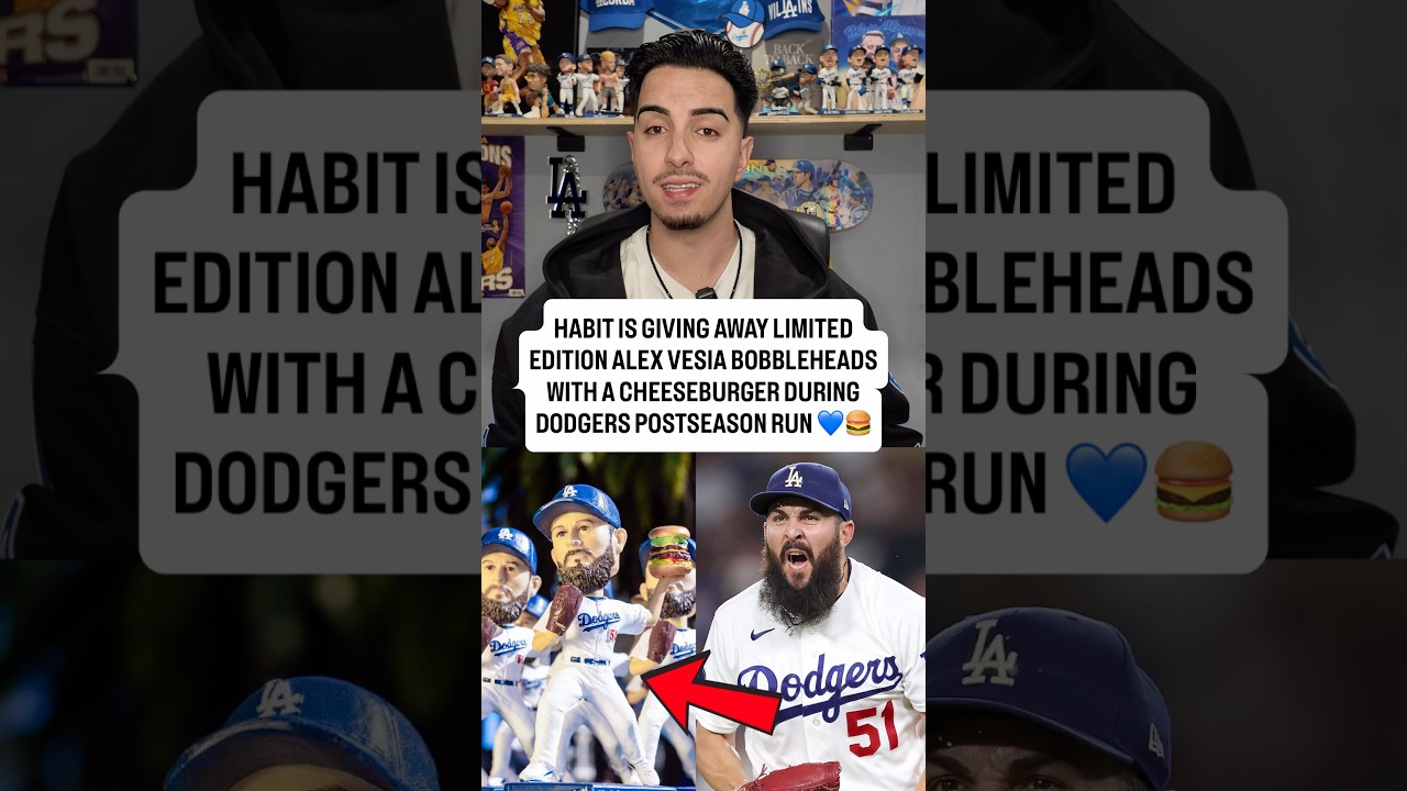 Limited-edition Alex Vesia cheeseburger bobbleheads are being