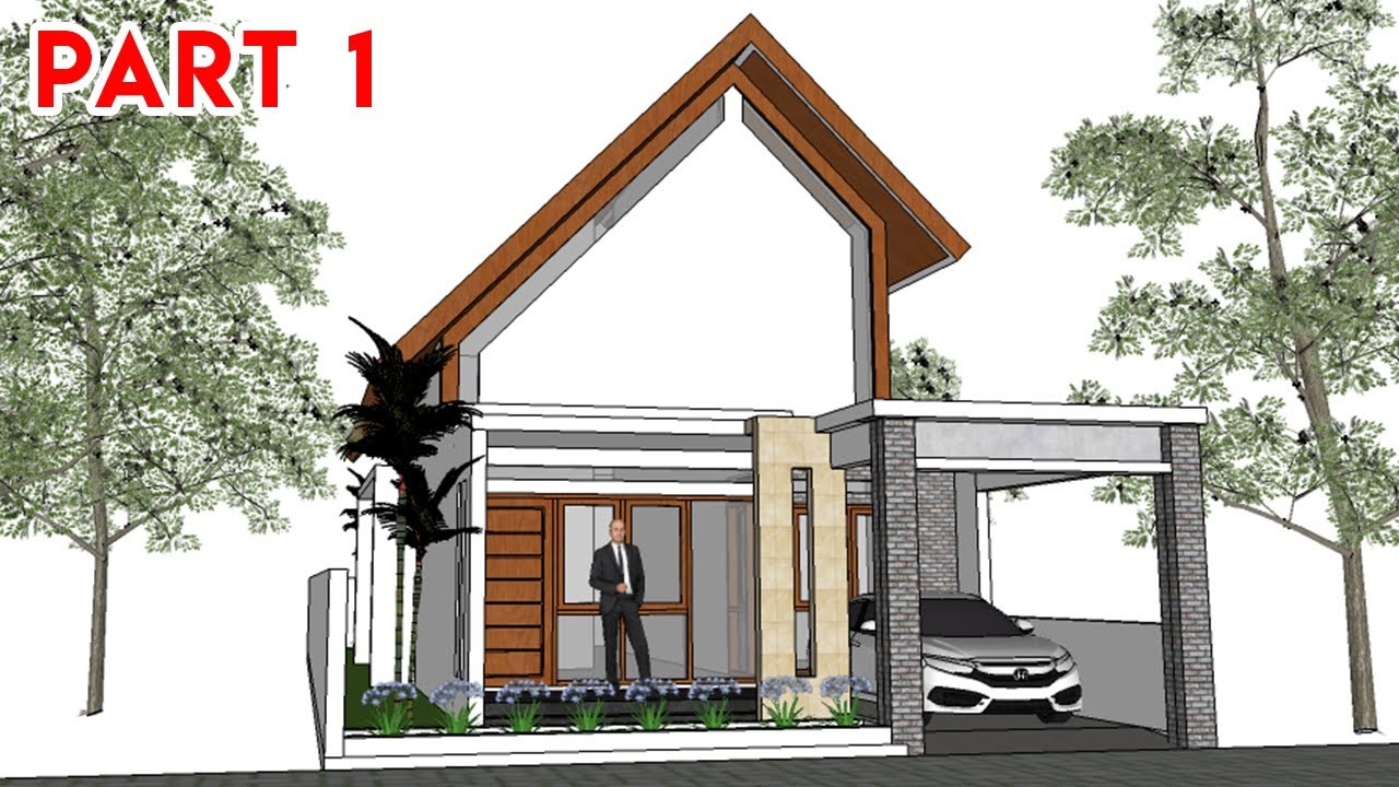 House design tutorial with sketchup Part 1 - YouTube