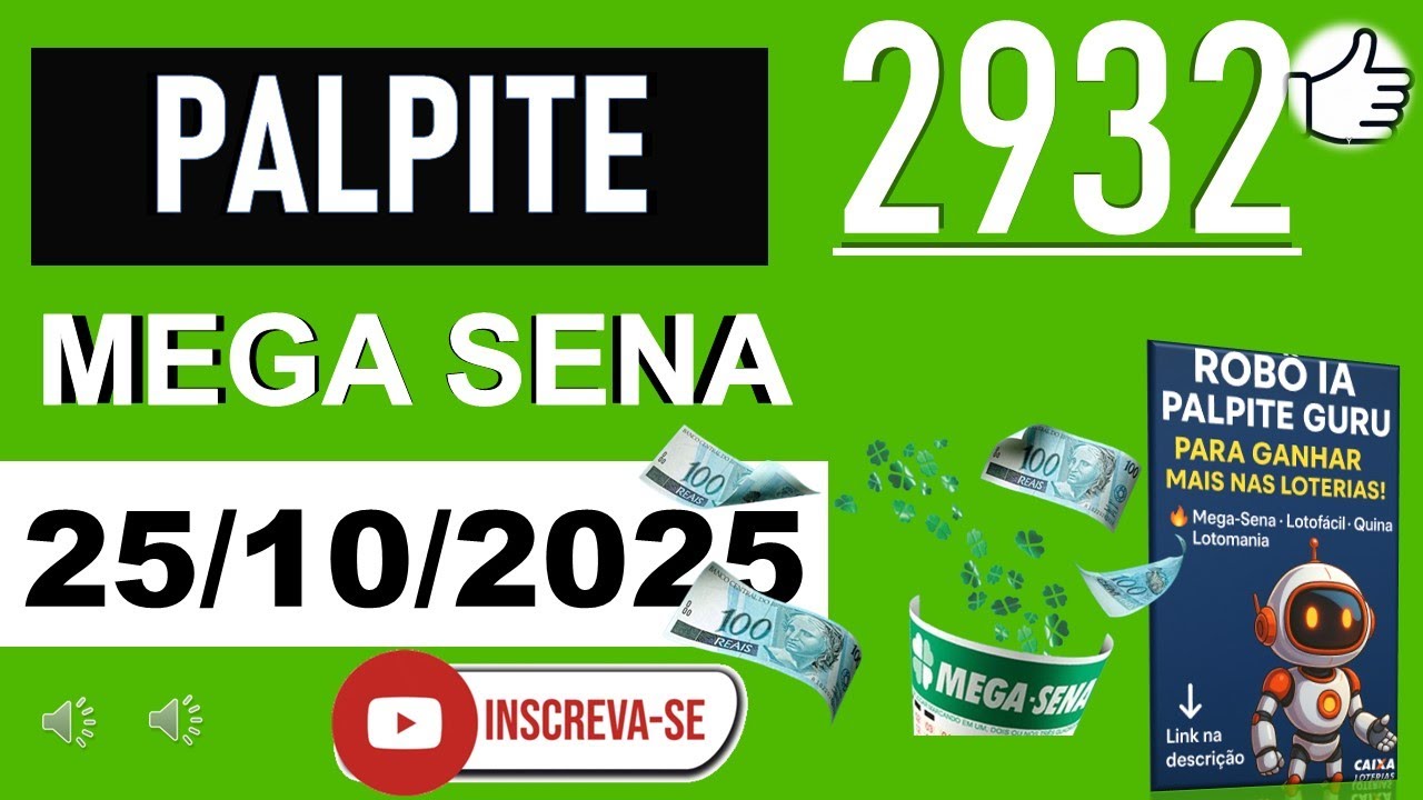 PALPITE MEGA SENA - 25/10/2025 Especialista Revela COMO Acertar no Concurso 2932 em Outubro de 2025