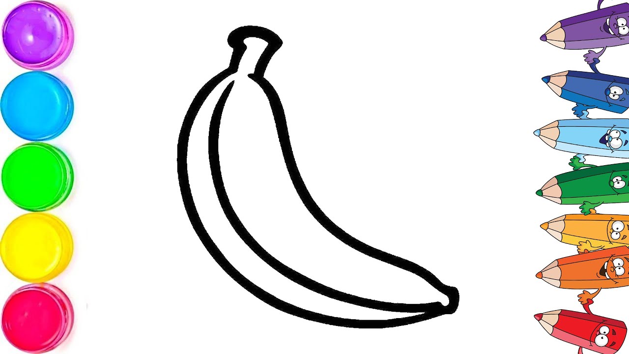 Bolalar uchun oson banan/How to draw a banana for children step by step ...