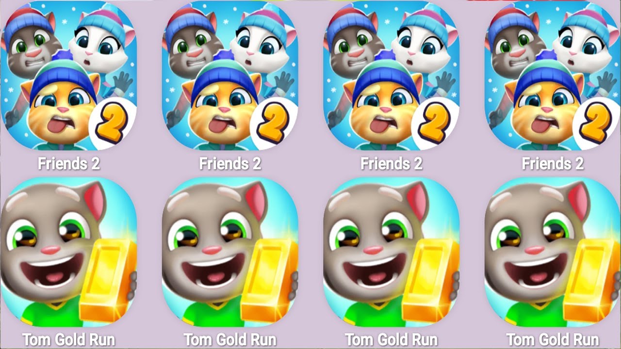 Talking Tom Gold Run vs Friends 2 new  update Game Play....