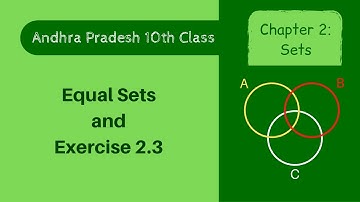 Chapter 2 - Sets [ Exercise 2.3 ] ( Equal Sets ) | AP 10th Class Mathematics