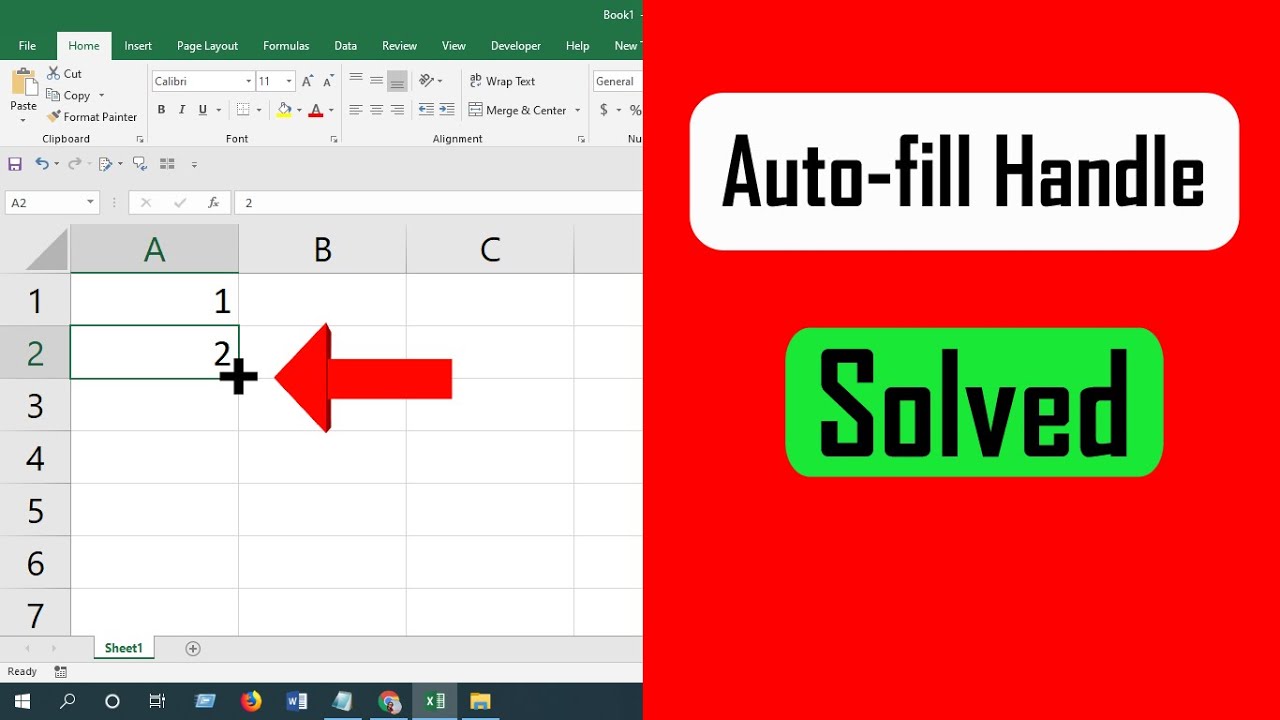 How To Solve Drag To Fill Not Working Or Enable Fill Handle And Cell Drag Drop In Excel Youtube