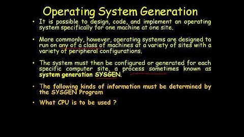OPERATING SYSTEM GENERATION AND SYSTEM BOOT