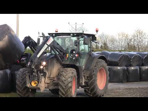 Claas Arion 650 Black Edition with Broughan Trailer as featured in Wanderson Contract & Farm 4 DVD