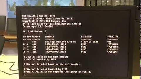 JBOD Creation on LSI 9341 Raid card - Video 1
