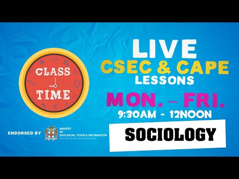 CAPE Sociology 11:15AM-12PM | Educating a Nation - October 9 2020
