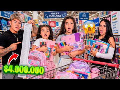 COMPRAMOS los ÚTILES ESCOLARES para el PRIMER DÍA DE CLASES de mis HIJAS 😱