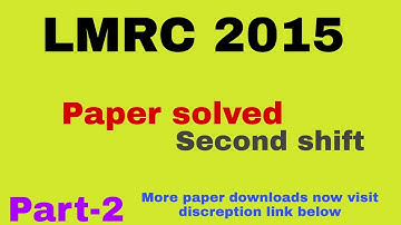 LMRC 2015 PAPER SOLVED