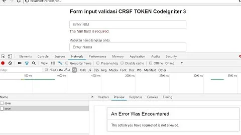 Tutorial CSRF CodeIgniter Ajax, Fix The action you have requested is not allowed.