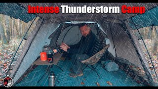 Surviving a Severe Thunderstorm with Hail in a Hot Tent - ASMR Camping Adventure