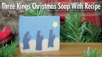 Creating our Christmas Three Kings cold process soap using extruded embeds. Recipe Included