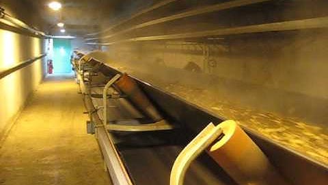 Dust Suppression Fog above Rapid Moving Biomass Conveyor