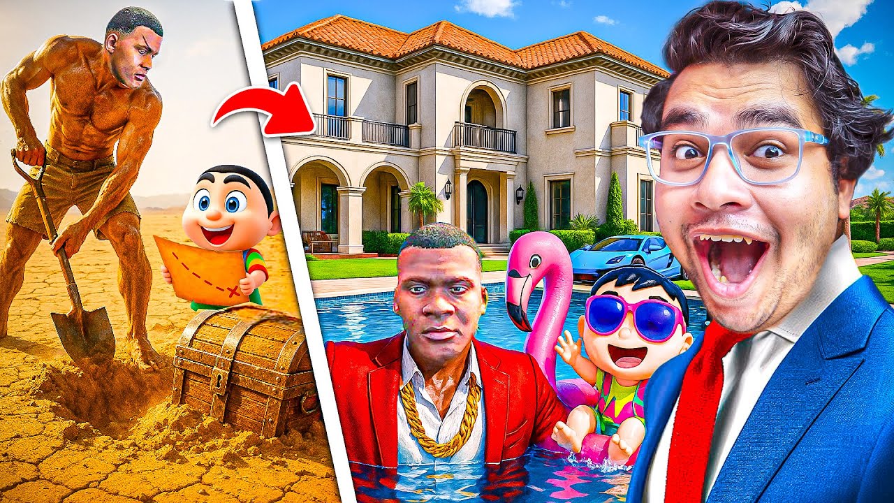 GTA V : Franklin & Shinchan Change Their Life From Poor to RICHEST! 😱💰