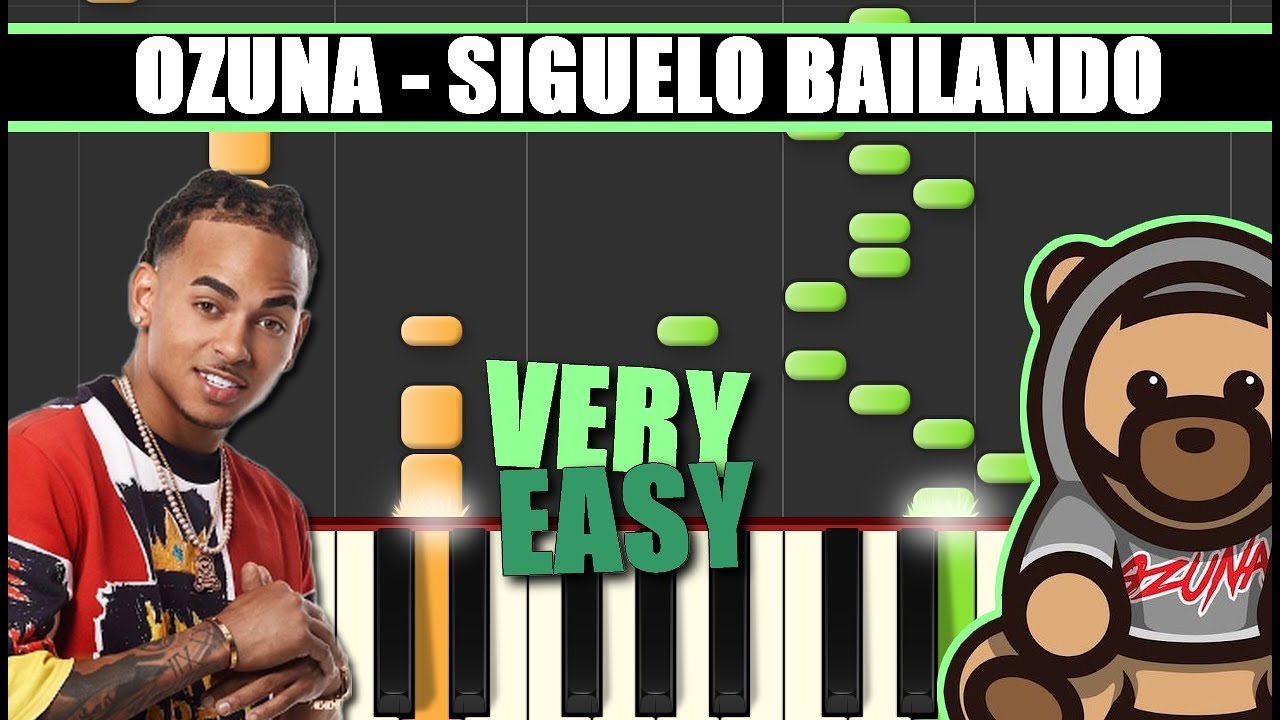 SIGUELO BAILANDO (Ozuna) EASY Piano Tutorial / Cover SYNTHESIA + MIDI & SHEETS